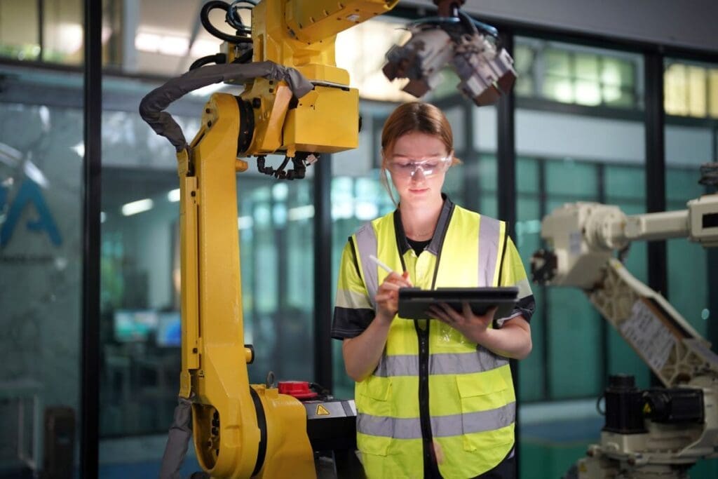 System Designer is checking her gadget